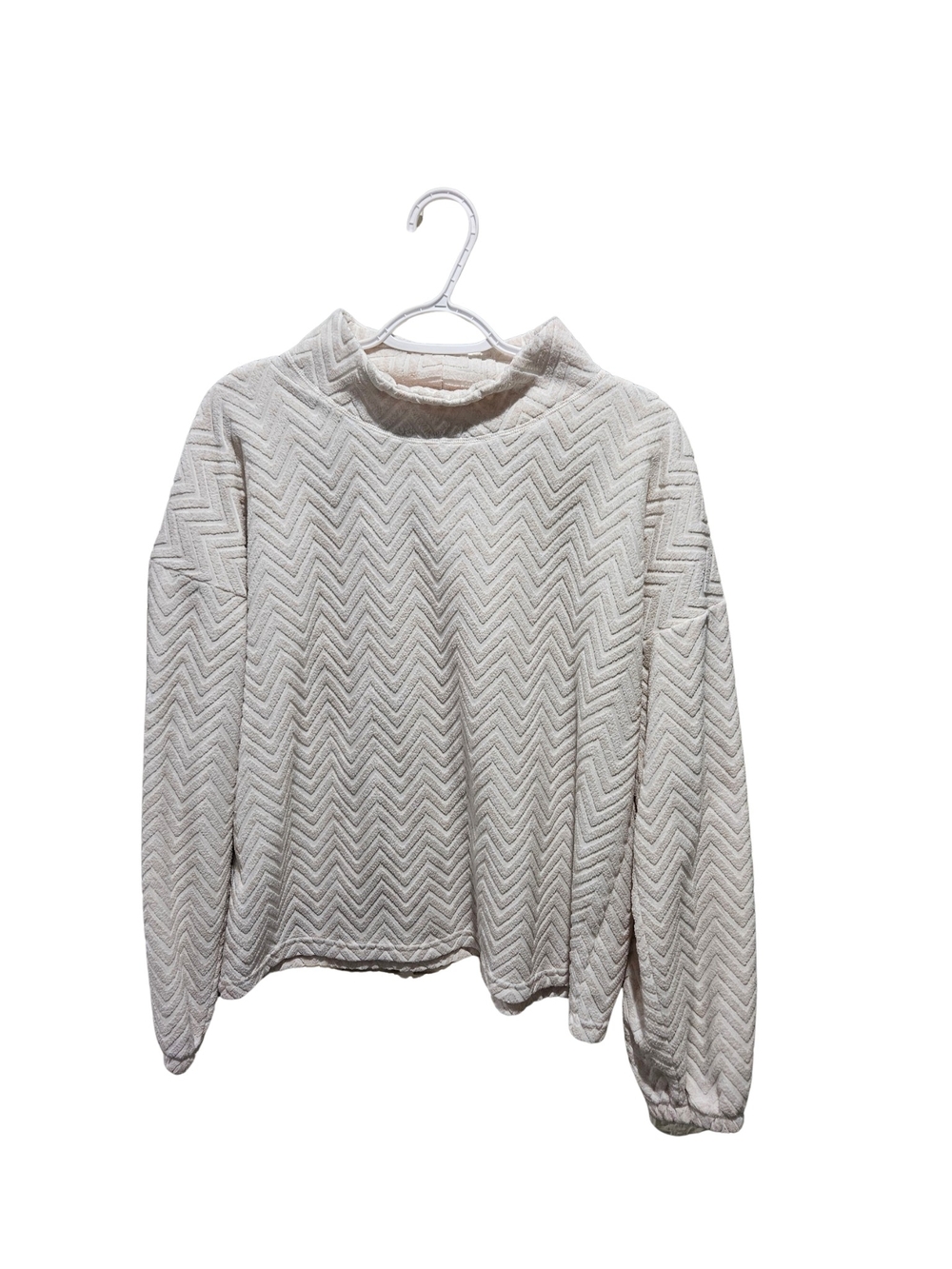 Maurices Blush Pink Chevron Mock Turtleneck Sweater